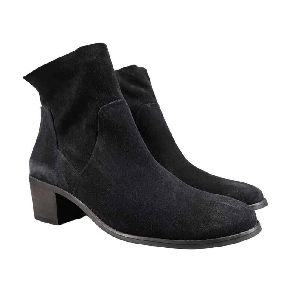 Paul Green Shoe Women 8.5 Bootie Classic Fashion Block Heel Leather Nicole Black